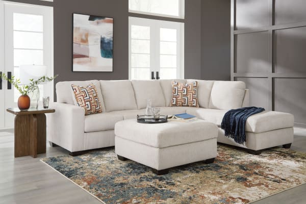 Aviemore - 2 Pc. - 2-Piece Sectional With Raf Corner Chaise, Ottoman - Stone