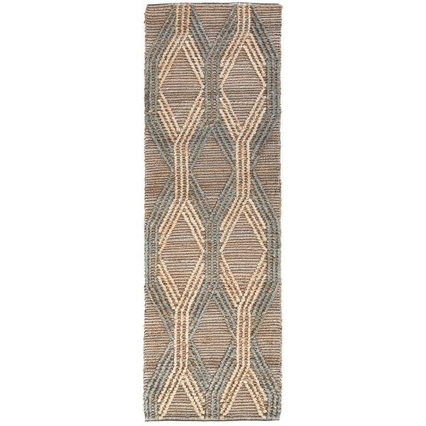 Natural Fiber - 2.6' x 8' Sylmar Rug - Natural/Mineral Blue