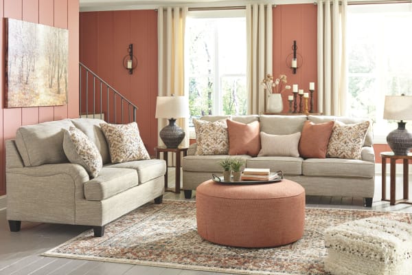 Almanza - Wheat - 3 Pc. - Sofa, Loveseat, Accent Ottoman