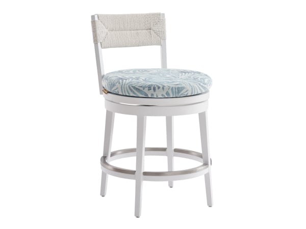 Ocean Breeze Promenade - Swivel Counter Stool - White / Light Blue