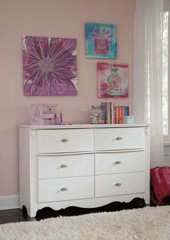 Exquisite - White - Six Drawer Dresser