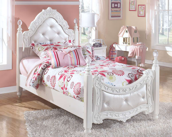 Exquisite - White - Twin Poster Bed