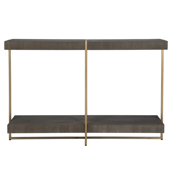 Taja - Modern Brass / Wood Console Table - Gold