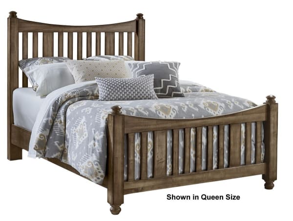 Maple Road King Slat Poster Bed with Slat Poster Footboard Maple Syrup