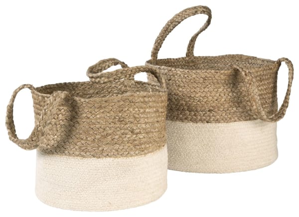 Parrish - Natural / White - Basket Set (Set of 2)