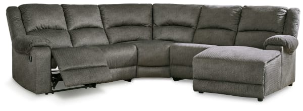 Benlocke - Flannel - 5-Piece Reclining Sectional With Raf Corner Chaise