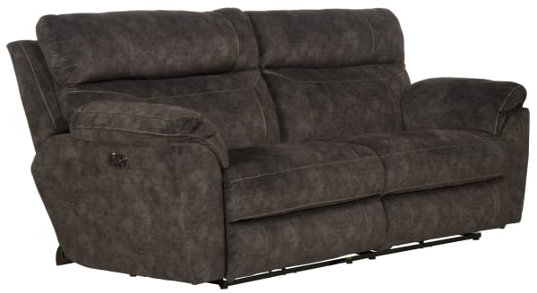 Sedona - Power Lay Flat Reclining Sofa with Power Adjustable Headrest & Lumbar - Smoke