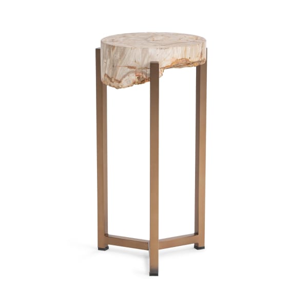 Alliza - Round Small Accent Table - Sepia Vein