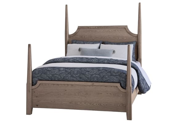 Tide & Timber - California King - Pencil Post Bed - Gray Oak