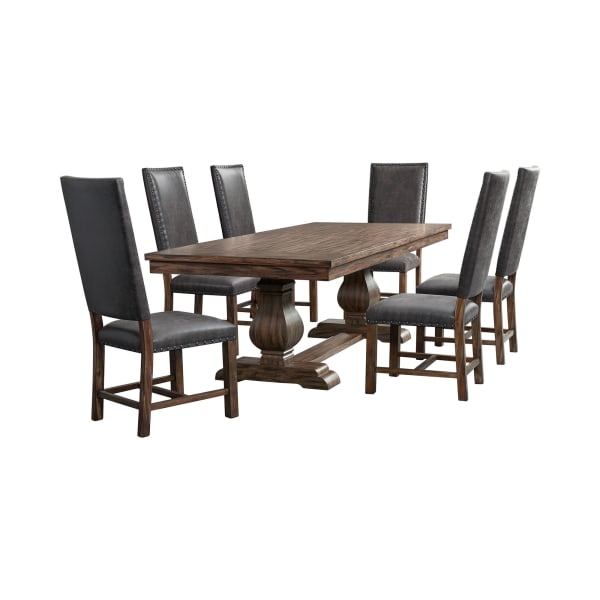 Gramercy - 7 Piece Dining Set (Table And Six Tall Back Chairs) - Chocolate