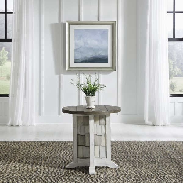 River Place - Round Chairside Table - White