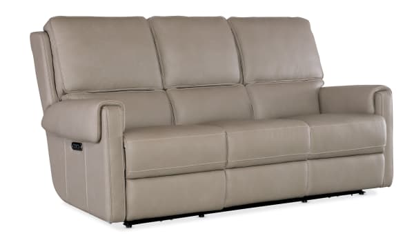 Somers - Power Sofa With Power Headrest - Pearl Silver