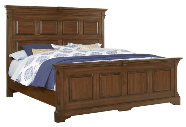 Heritage Queen Mansion Platform Bed Amish on Cherry Solids