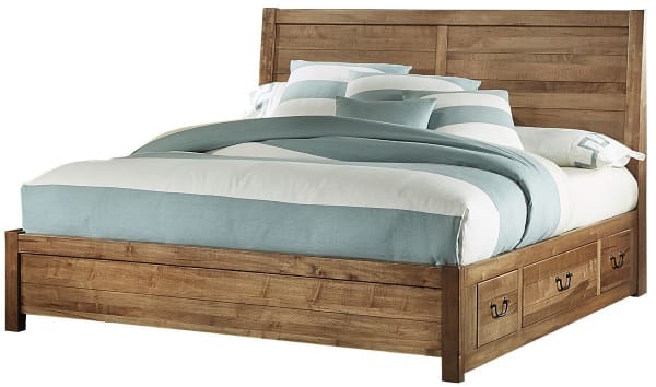Sedgwick - Queen Plank Bed with 1 side storage