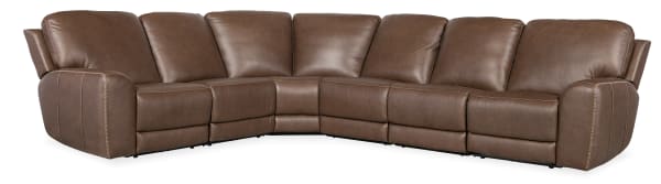 MS - Torres 6 Piece Sectional With Power Recline / Power Headrest - Dark Brown