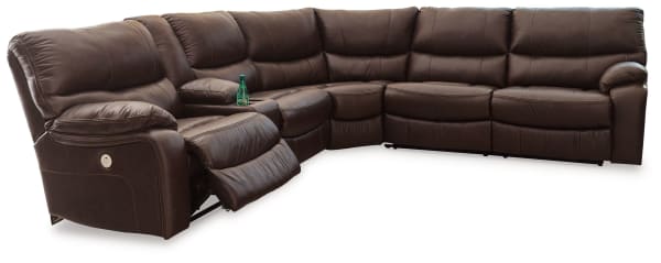 Family Circle - Dark Brown - 3-Piece Power Reclining Sectional With Laf Power Reclining Loveseat With Console
