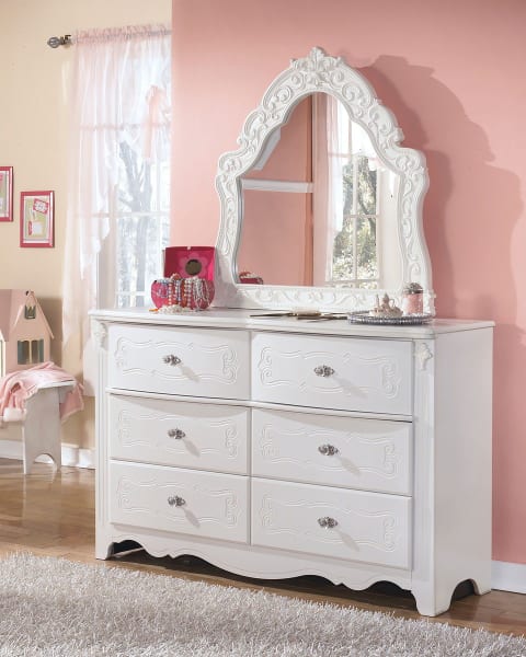 Exquisite - White - Dresser, French Style Mirror