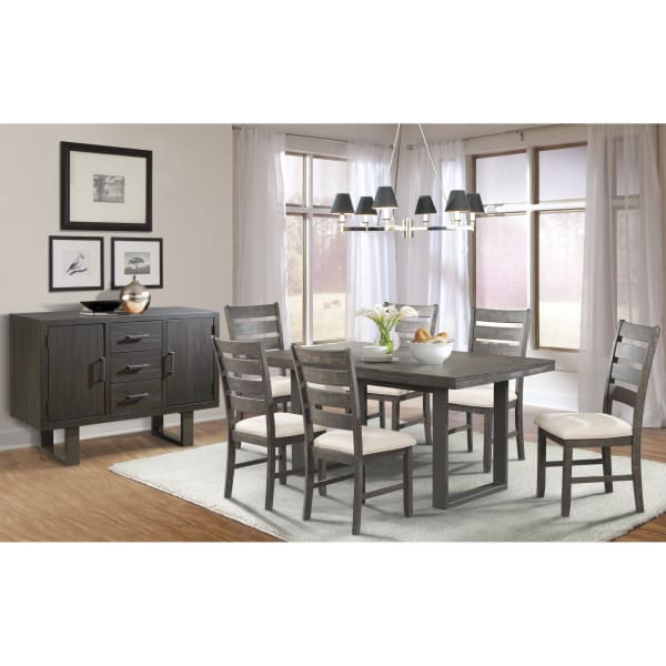Sawyer - 7 Piece Dining Set Table & 6 Chairs - Dark Ash