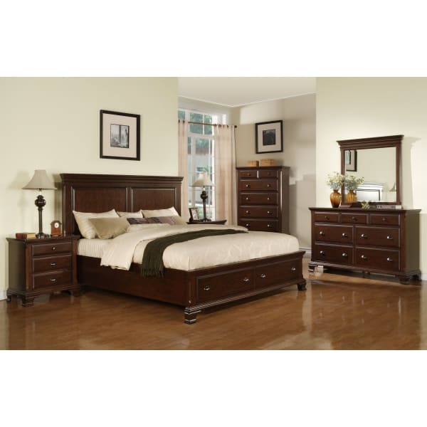 Canton - Queen Storage 6PC Bedroom Set - Cherry