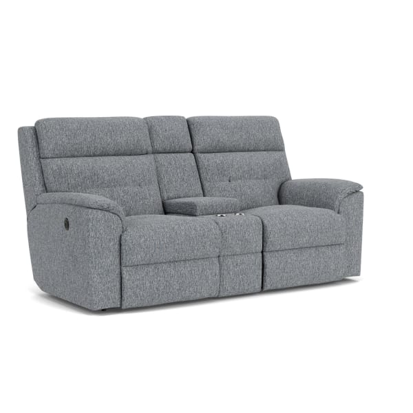 Mason - Power Reclining Loveseat With Console - Gray