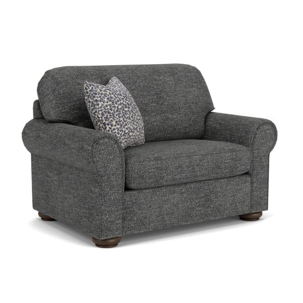 Preston - Fabric Chair And a Half - Dark Gray