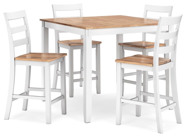 Gesthaven - Natural / White - Dining Room Counter Table Set (Set of 5)