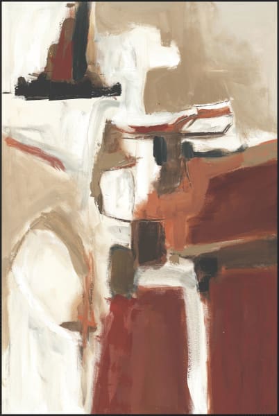Villa - 48" x 72" Painting Art By Buddy Whitlock - Dark Red / Light Brown