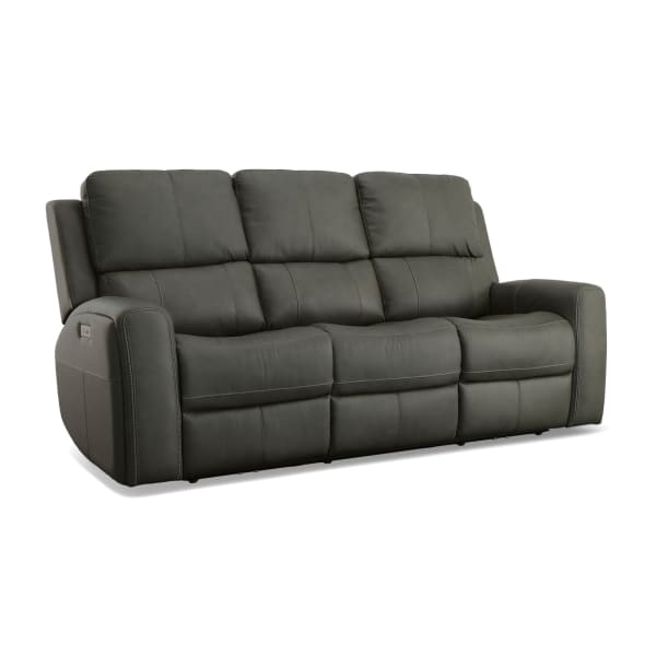Linden - Power Reclining Sofa With Power Headrests & Lumbar - Charcoal
