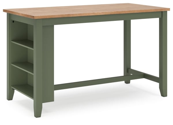 Gesthaven - Natural / Green - Rectangular Dining Room Counter Table