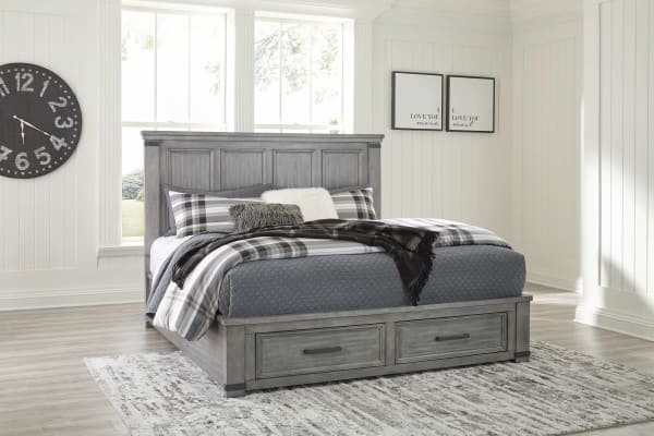 Russelyn - Gray - King Storage Bed