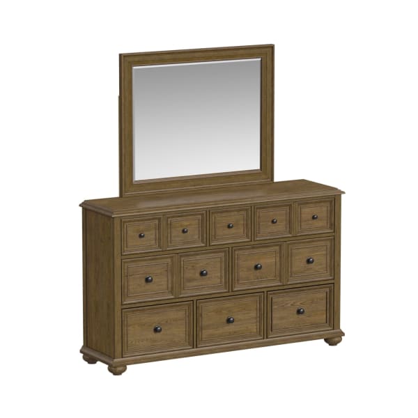 Heritage - Dresser And Mirror - Oak Brown