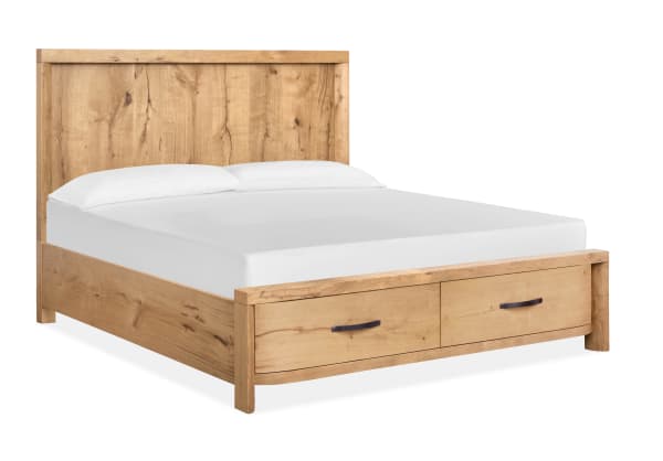 Laramie - Complete King Panel Storage Bed - Honey Wheat