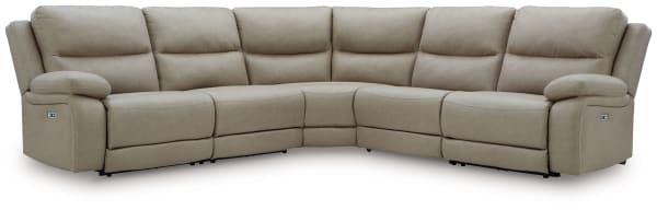 Narwhal Place - Pebble - 5-Piece Power Reclining Sectional