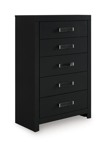Maeling - Five Drawer Chest - Black