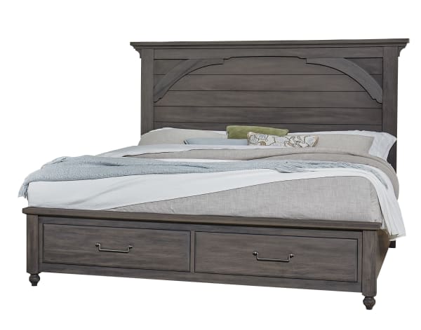 Vista - King Mansion Foot Storage Bed - Gray