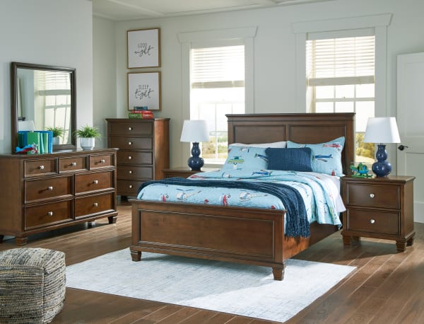 Danabrin - 5 Pc. - Dresser, Mirror, Full Panel Bed - Brown