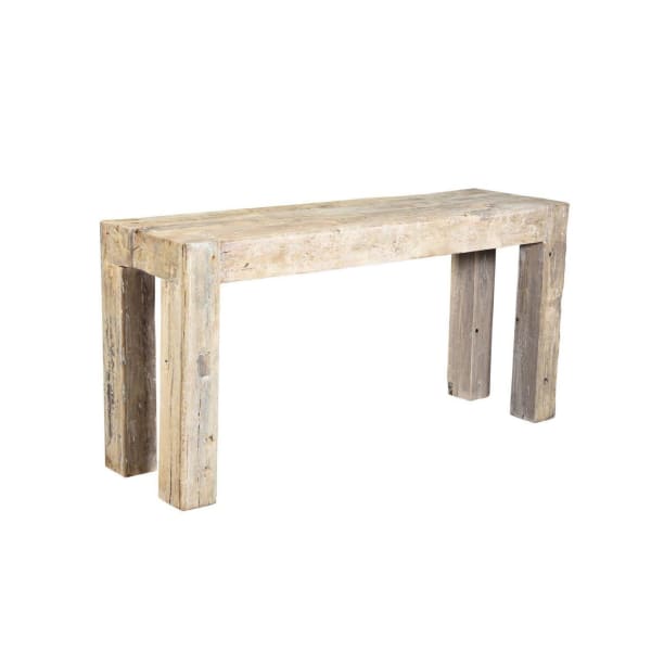 Giza - Reclaimed Wood Rectangle Console Table - Antique White