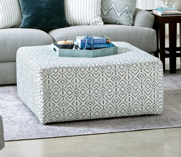Howell - Cocktail Ottoman - Aqua