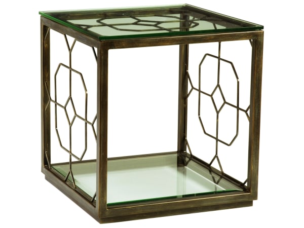 Metal Designs - Honeycomb Square End Table - Dark Brown