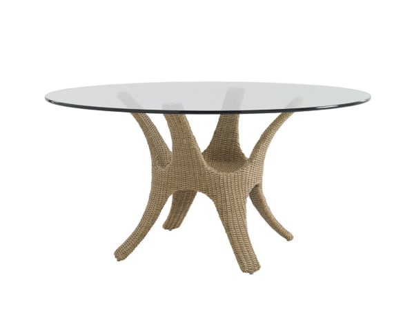 Aviano - Dining Table W/Glass Top - Light Brown
