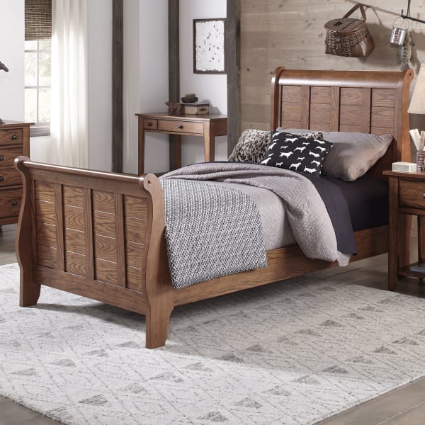 Grandpas Cabin - Full Sleigh Bed - Light Brown