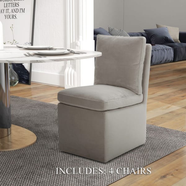 Accent Dining - Accent Dining Chairs With Casters (Set of 4) - Gray