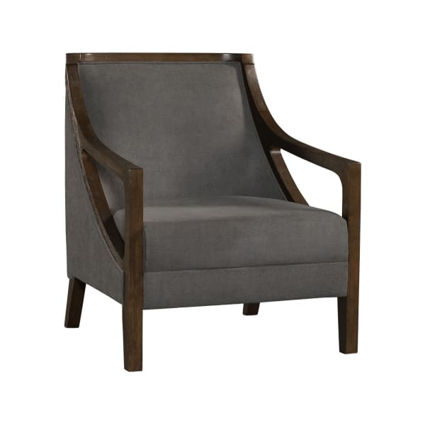 Hopkins - Chair With Brown Arm - Columbia Charcoal