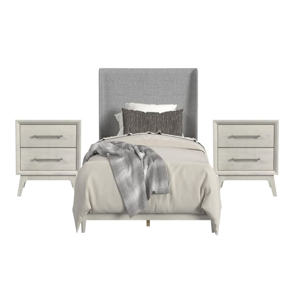 Westland - Twin Upholstery 3 Piece Bedroom Set - Almond
