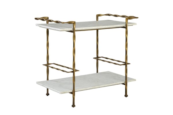 Vivian - Bar Cart - White / Gold