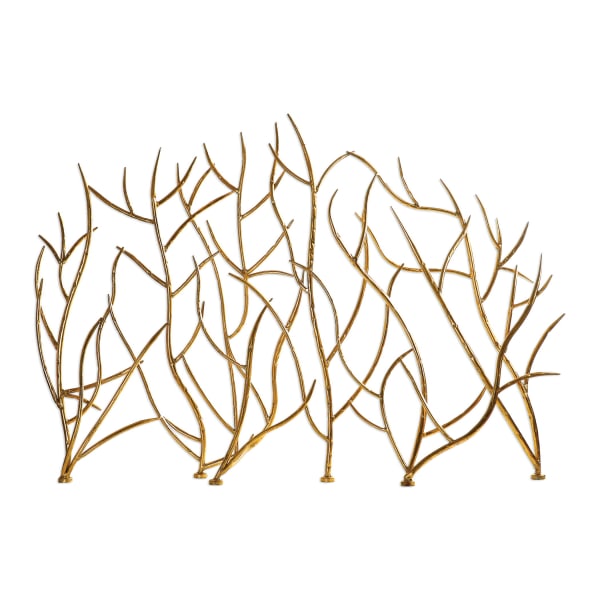 Gold Branches - Decorative Fireplace Screen - Gold