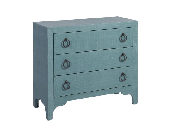 Newport - Balboa Island Raffia Hall Chest - Light Blue
