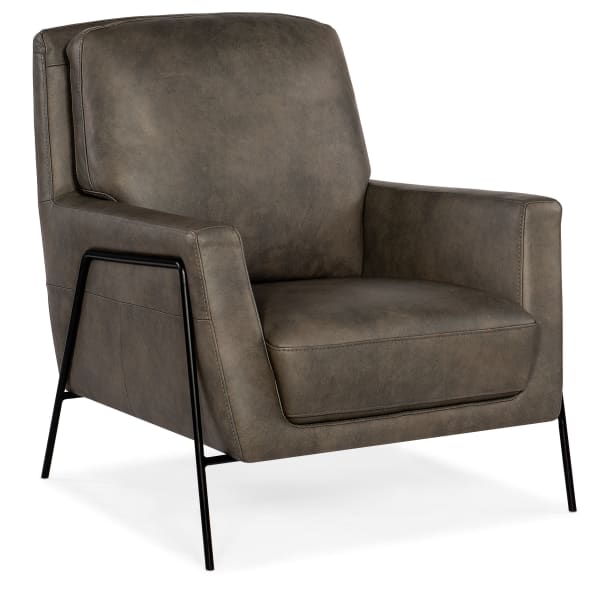 Amette - Metal Frame Club Chair - Dark Brown