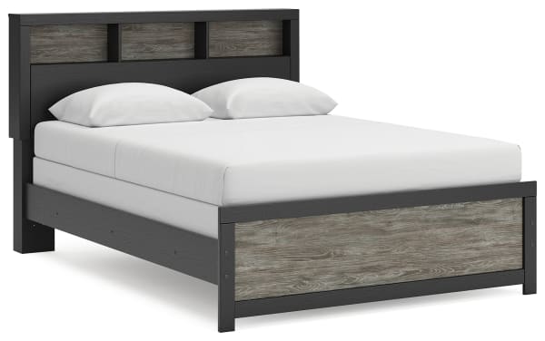 Broachmyn - Queen Bookcase Bed - Black / Gray