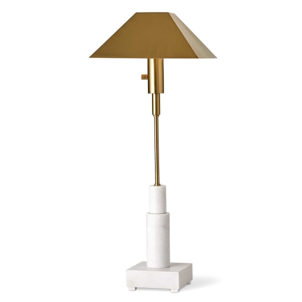 Telescope - Buffet Lamp - White Marble/Brass